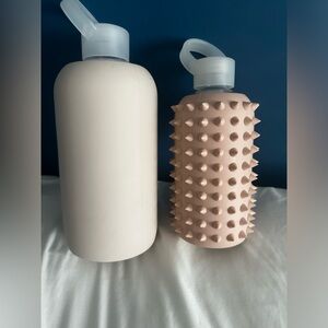 BKR og naked/teddy spiked studded silicone wrapped glass waterbottle set